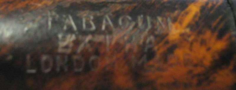 TABACUM EXTRA LONDON MADE PIPE, 14.5 CM LONG, BOWL HEIGHT 4.5CM, CHAMBER 2 CM WIDE VERY GOOD COND