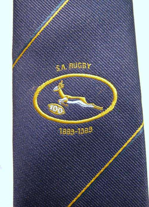 SPRINGBOK RUGBY CENTENARY TIE 1889 - 1989 - GOOD CONDITION
