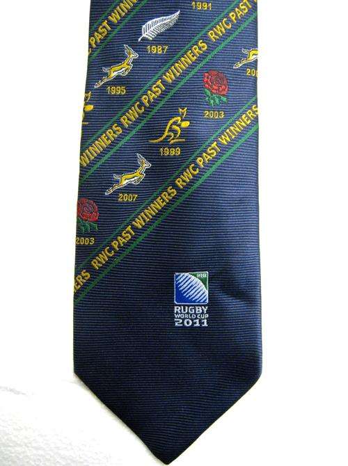 2011 RUGBY WORLD CUP PAST WINNERS TIE STILL IN ITS WRAPPER