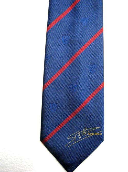 SERGE BLANCO SIGNATURE TIE IN GOOD CONDITION - HE PLAYED FULL BACK AND WING FOR FRANCE 1980 TO 1991