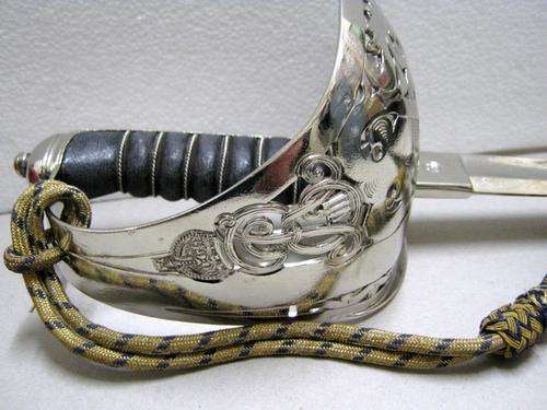 EDWARD VII ROYAL ENGINEERS OFFICERS SWORD MADE BY McBRIDE - RESTORED BUT NO SCABBARD