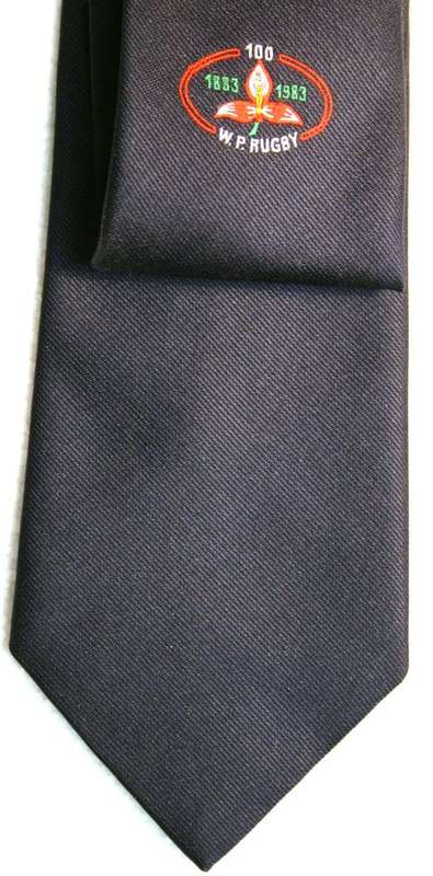 WESTERN PROVINCE RUGBY CENTENARY TIE 1883 - 1983 IN GOOD CONDITION