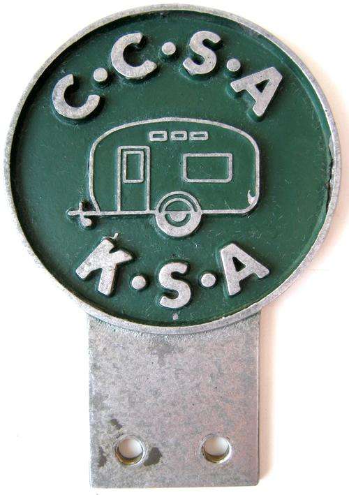 OLD ALUMINIUM CARAVAN CLUB OF SOUTH AFRICA GRILL BADGE 110MM X 75MM IN A GOOD USED CONDITION