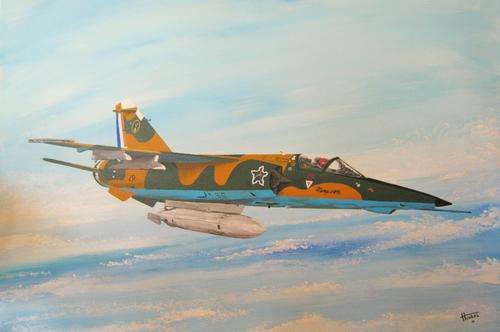 OLD SAAF MIRAGE F3 ORIGINAL ACRYLIC ON BOARD PAINTING 900mm x610 mm IN VERY GOOD CONDITION