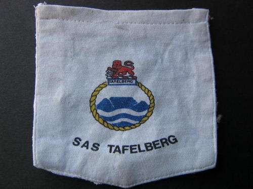 T SHIRT POCKET WITH EMBLEM OF SAS TAFELBERG - She accidently rammed SAS PRESIDENT KRUGER