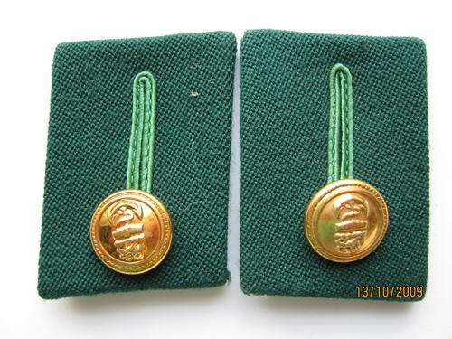 PAIR OF "NATIONAL SERVICE" (now defunct) MIDSHIPMAN GORGET PATCHES - Very good condition
