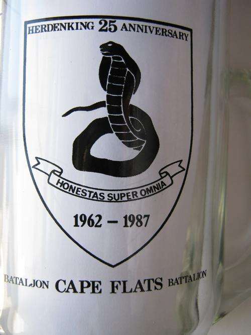 3 x CAPE FLATS COMMANDO 25 YEAR ANNIVERSARY BEER MUGS 1962-1982 - Good condition