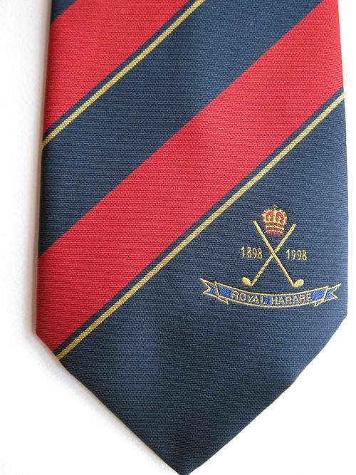 ROYAL HARARE GOLF CLUB CENTENARY TIE 1898 - 1998 - Good condition