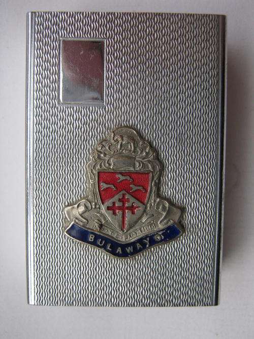 OLD "BULAWAYO" MATCHBOX HOLDER WITH CREST - Very good condition