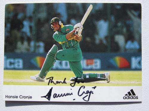 SIGNED "HANSIE CRONJE" ADIDAS POST CARD