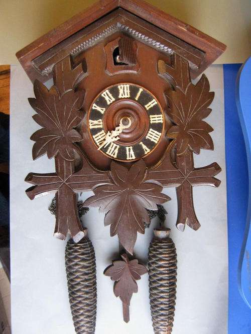 LARGE OLD CUCKOO CLOCK 330mm x 245mm (Div.Pat.u.G.M.angem) - Sold as spares but all parts are there