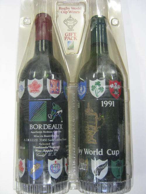 1991 RUGBY WORLD CUP WINES GIFT PACK - 2 Bottles of French wine still in their presentation package