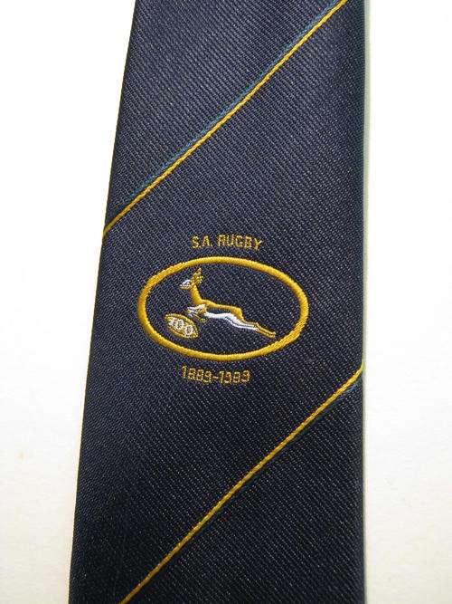 SPRINGBOK RUGBY CENTENARY TIE 1889 - 1989 - GOOD CONDITION