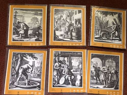 Old world tradesmen copies of lithographs (set of 6)