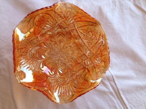 Vintage carnival glass bowl 23 cm diameter