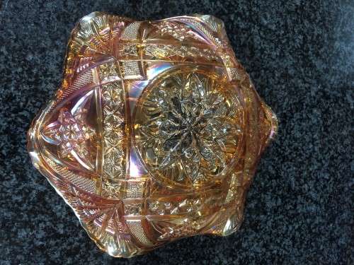 Vintage carnival glass bowl 23 cm diameter