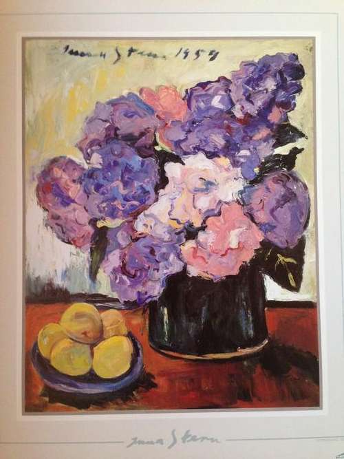 Irma Stern calendar print titled "Hydrangeas"