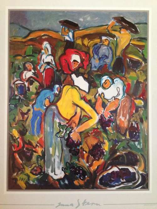Irma Stern calendar print titled "Grape Harvest"