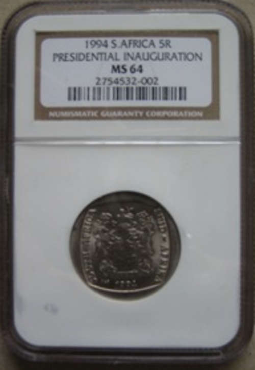 1994 Mandela Inauguration R5 MS64 NGC