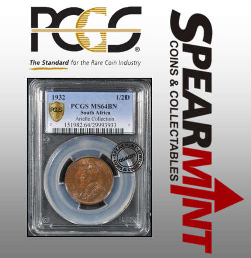 1932 South Africa Halfpenny MS64BN PCGS