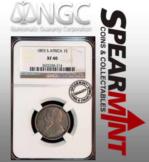 1893 ZAR One Shilling XF40 NGC