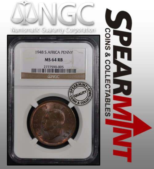 1948 South Africa Penny MS64RB NGC