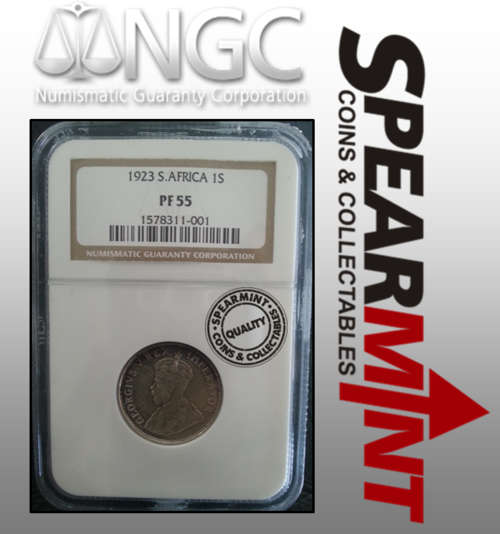 1923 South Africa Proof One Shilling PF55 NGC