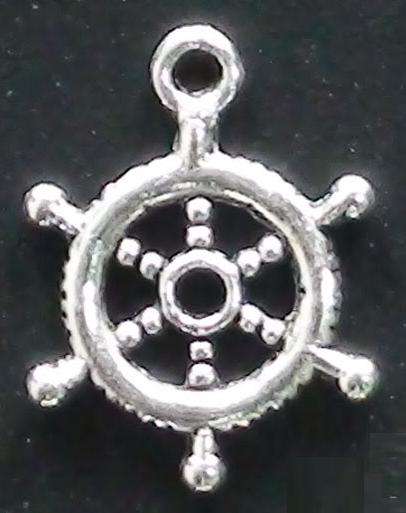 Ship Steering Wheel Charm - 20x15mm - Scrapbooking Embellishment, Crafts or Jewelry