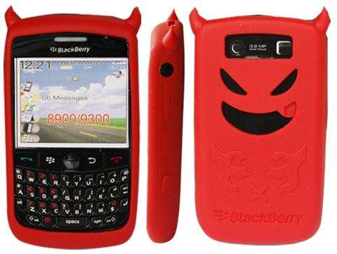 "Devil" BlackBerry Curve 8520 Silicone Skin Cover - Red