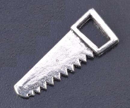 Saw Charm - 23x9mm - Scrapbooking Embellishment, Crafts or Jewelry