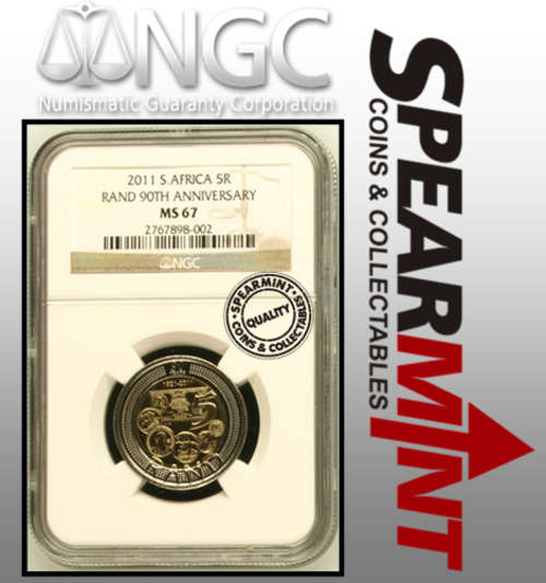 Crazy R1!!! - Graded 2011 90th SARB Mint Anniversary R5 (Mandela Bust) - MS67 - NGC