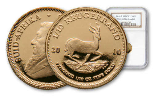 2010 Krugerrand 1/10 Oz Gold Proof PR69