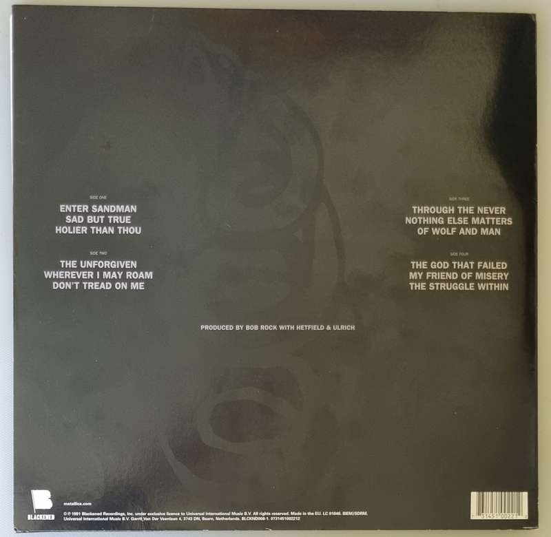 Metallica  Metallica (The Black Album) 2014 [2xLP] 180 gram (Pressing - Netherlands)