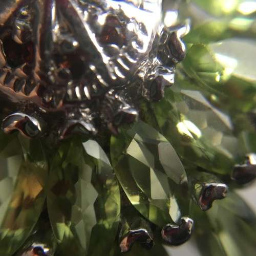 BEAUTIFUL LARGE RICH GREEN REAL PERIDOT & MOZAMBIQUE GARNET 925 SILVER RING SIZE 7