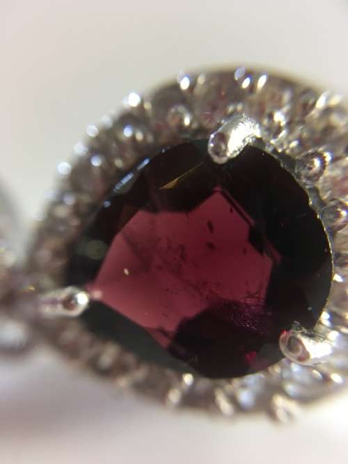GENUINE AMETHYST, RHODOLITE GARNET AND CZ 925 SILVER NECKLACE