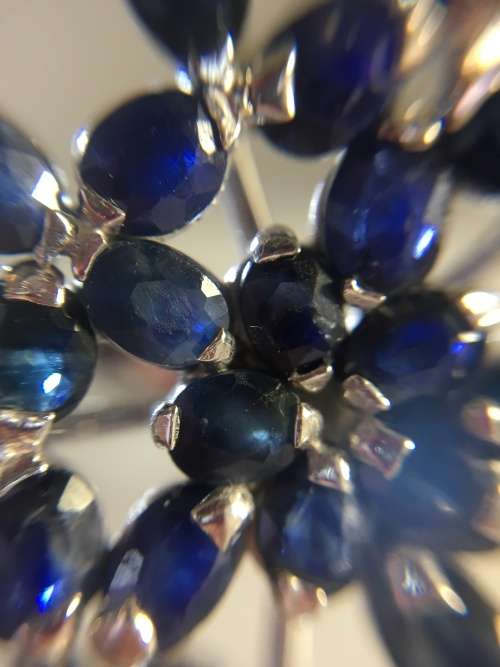 AMAZING REAL DEEP BLUE SAPPHIRE 925 SILVER RING SIZE 7.5