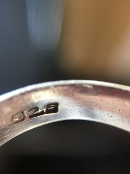 AMAZING REAL DEEP BLUE SAPPHIRE 925 SILVER RING SIZE 7.5