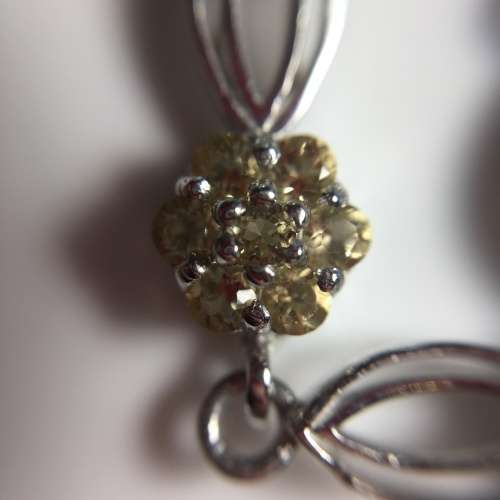 GENUINE DARK RED GARNET AND CITRINE 925 SILVER NECKLACE