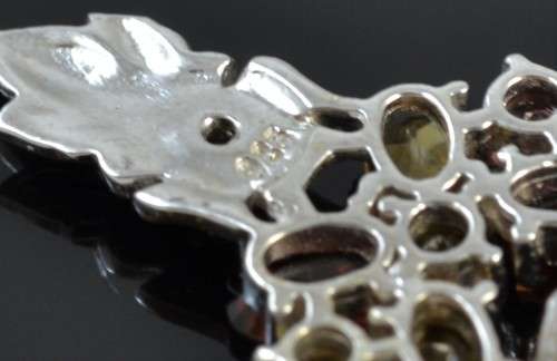 **SET** GENUINE GARNET & CITRINE & CZ 925 SILVER EARRINGS WITH MATCHING PENDANT