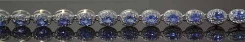 REAL TANZANITE AND CZ 925 SILVER BRACELET
