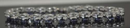 REAL TANZANITE AND CZ 925 SILVER BRACELET