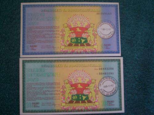 !!!   1986 BOPHUTHATSWANA BEARER DEVELOPMENT BONDS !!