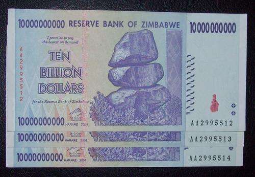 ***** TEN BILLION ZIM  DOLLARS - 5  NOTES  *****