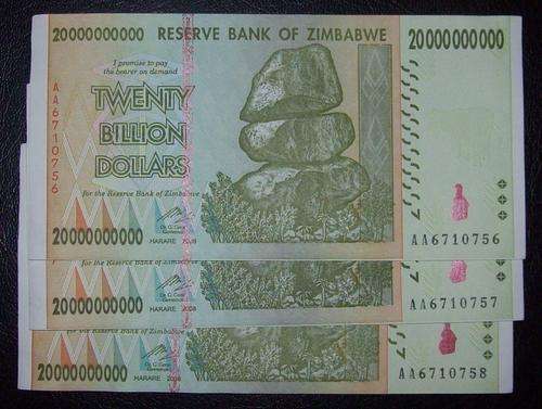 ***** TWENTY BILLION ZIM  DOLLARS - 3 NOTES  *****