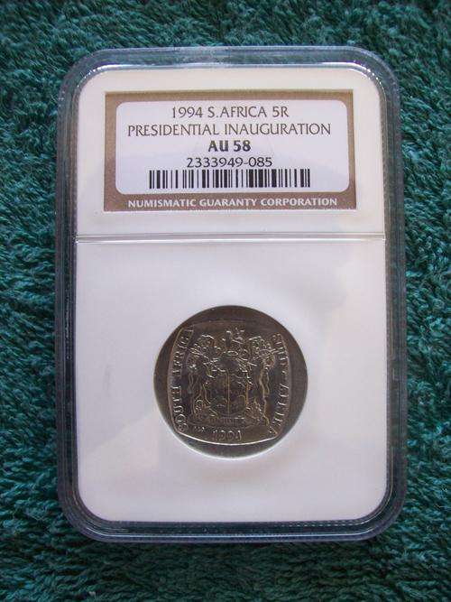 !!!  '94 INAUGURATION - R5 - NGC GRADED AU 58 !!!
