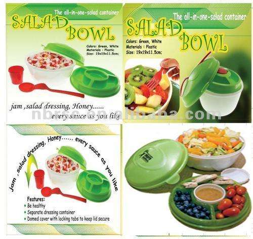 Double Layer Salad Server Bowl - Perfect For Entertaining or On The Go  "New"