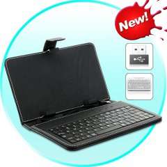 7" Folding Protective Case With Wired USB 2.0 Keyboard-For Galaxy Tab/BB Playbook/Tablet PC/HTC Fly