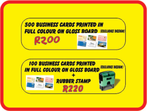 500 Business cards / 100 Business cards + rubber stamp
