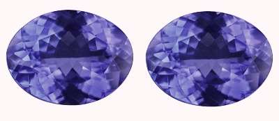 LOVELY 2.67ct OVAL TANZANITE PAIR. BLUISH VIOLET.