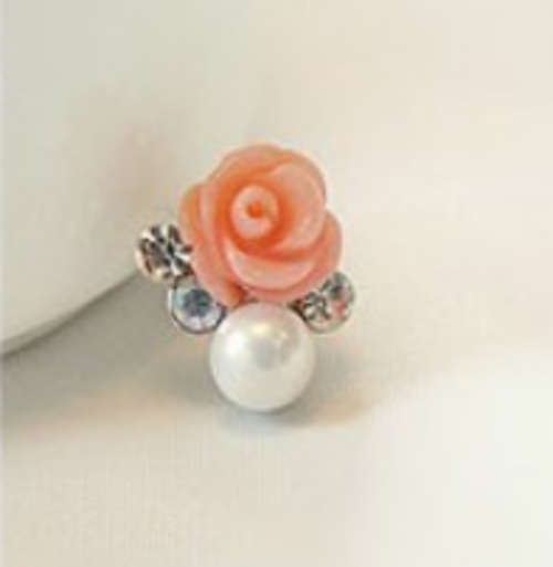 Pearl and Rose Earrings